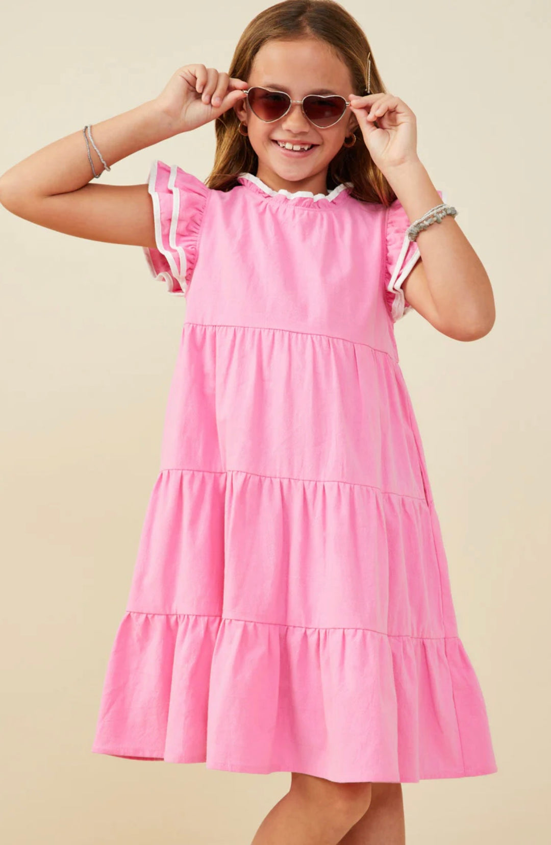 Pink with White Ric Rack Dress