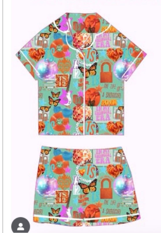 Swiftie Life of a Showgirl Silk PJ Set