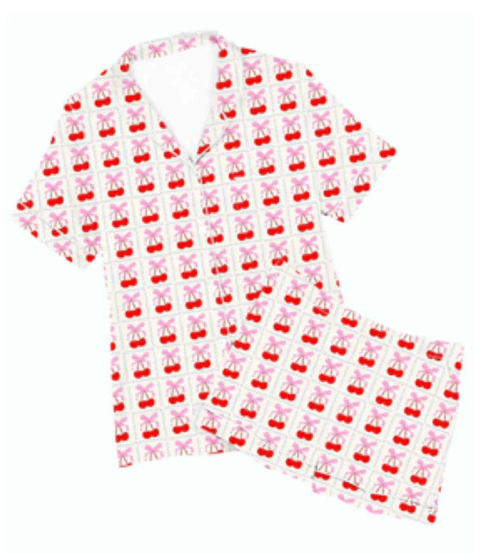 Cherry Silk Pajama Set