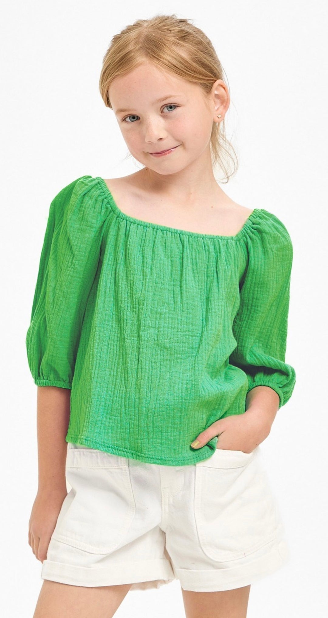 Green Gauze Top