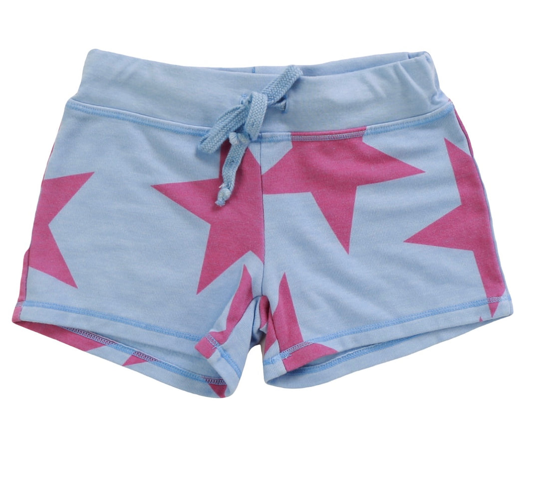 Blue Shorts with Pink Stars