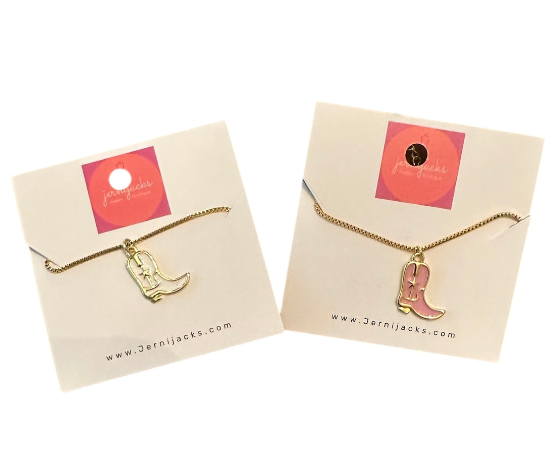 Cowgirl Boot Pendant Necklace-2 COLORS!
