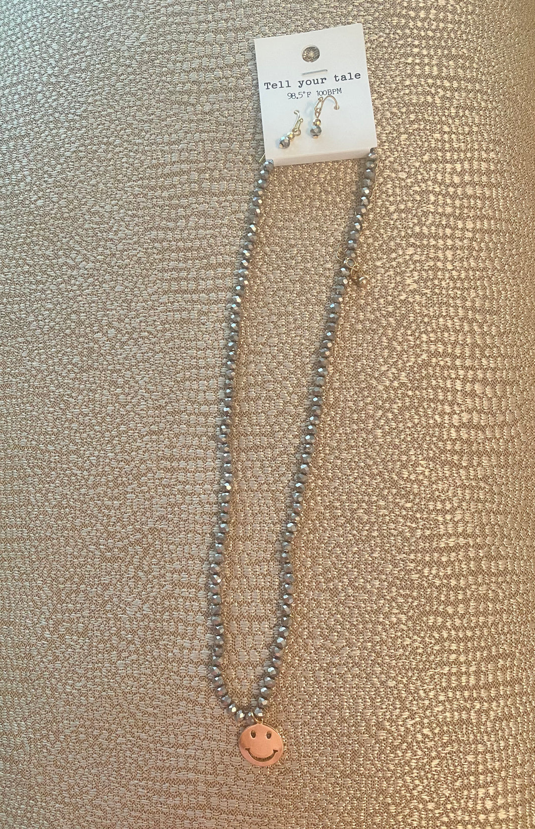Smiley Glass Bead Necklace