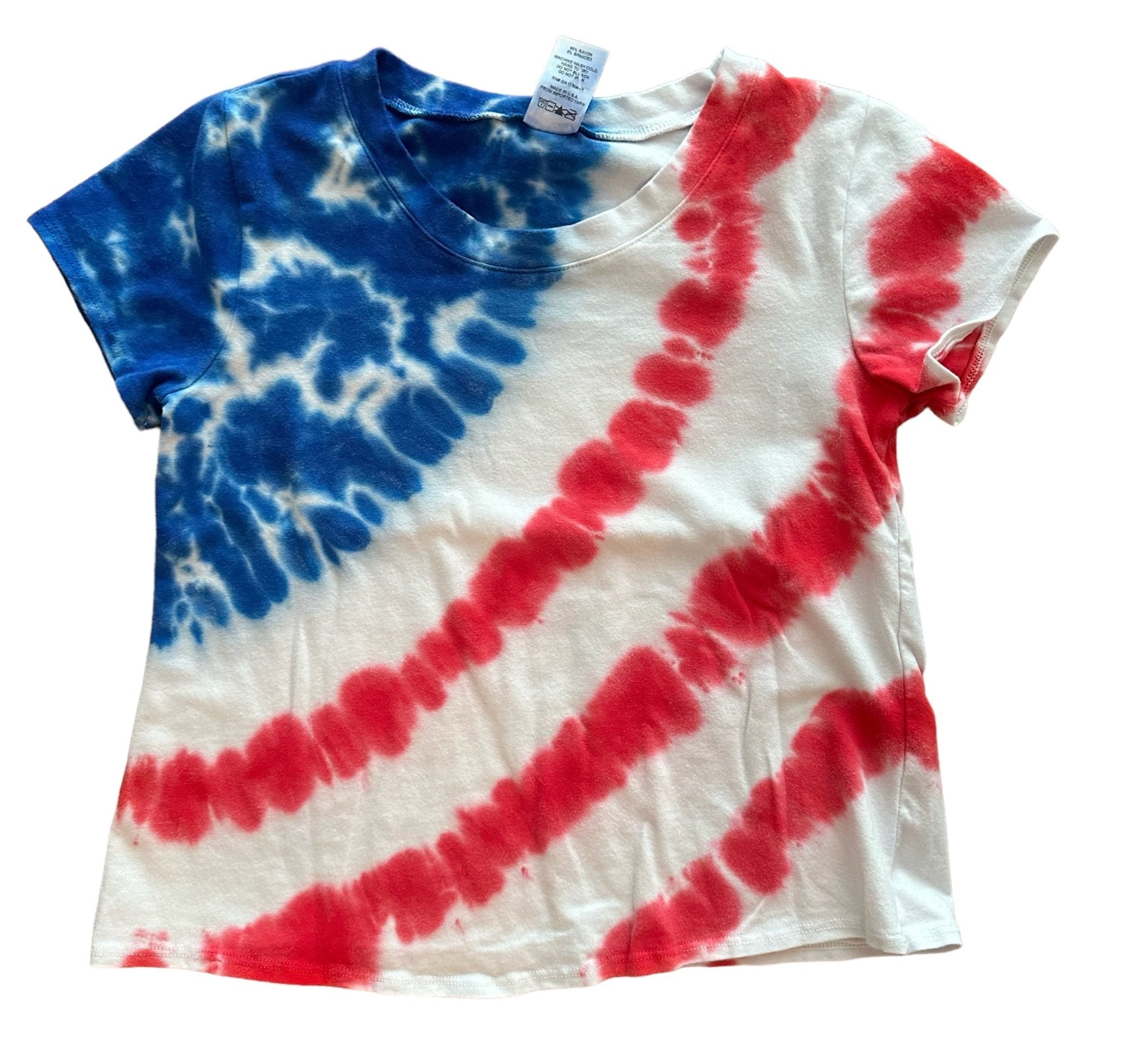 Red, White Blue Tie Dye Tee - Main Image