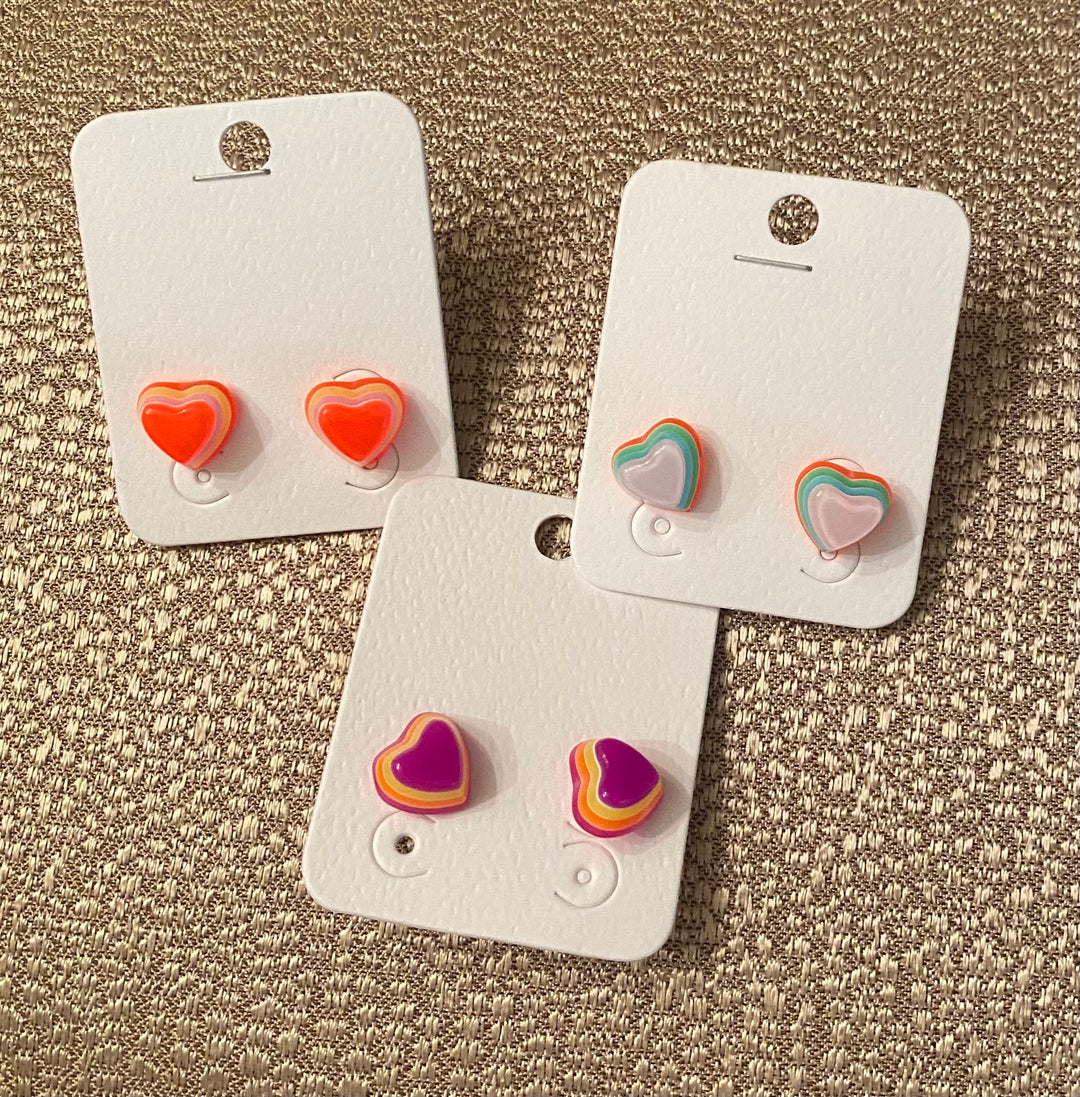 Acrylic Heart Studs
