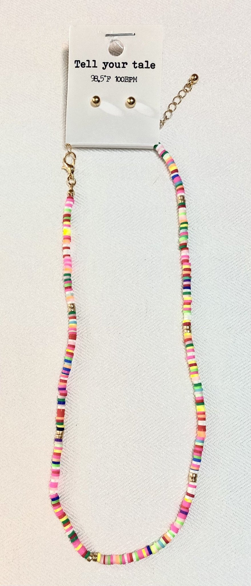 Rubber Disc Necklace and Stud Earrings - jernijacks