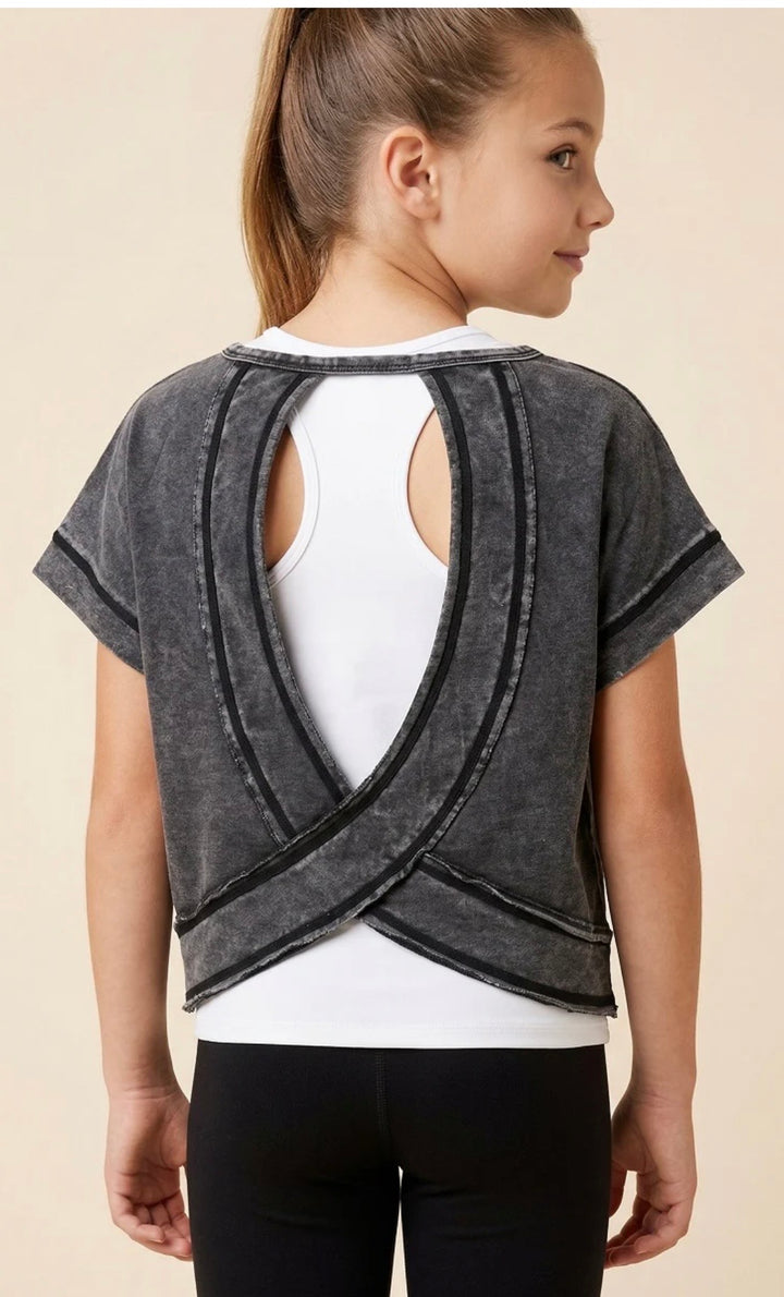 Black Slouchy Open Back top