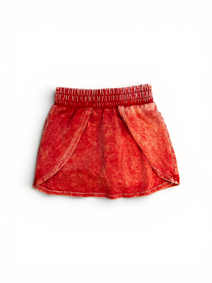 Orange VIntage Washed Skort