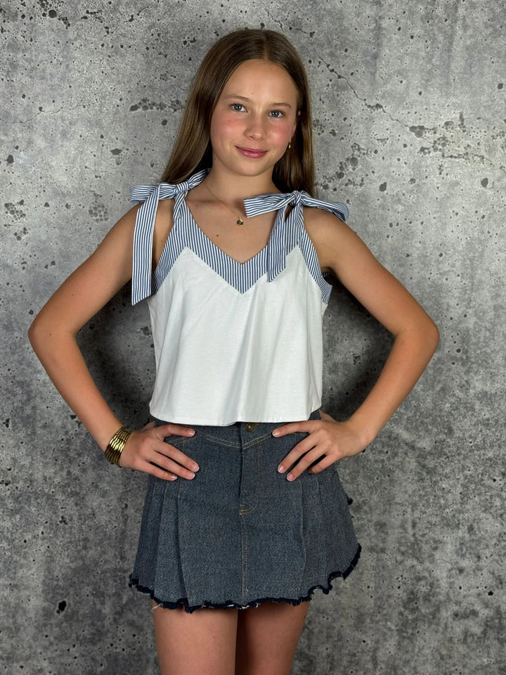 Blue Ties V Neck Tank