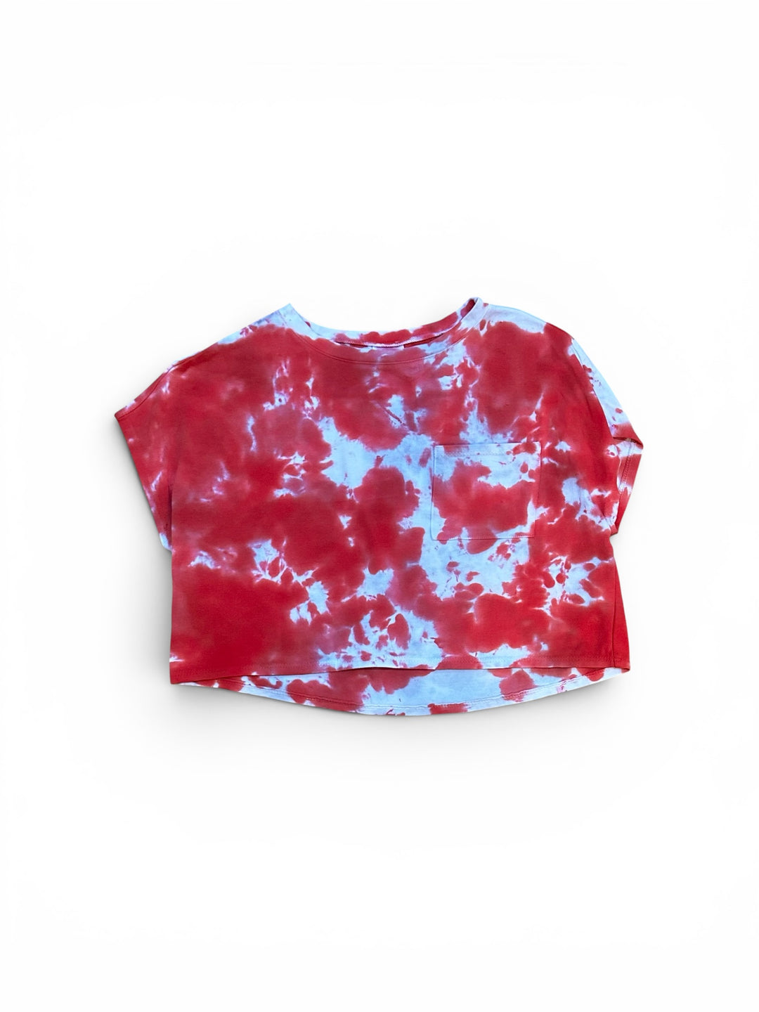 Red Tie Dyed Pocket Top