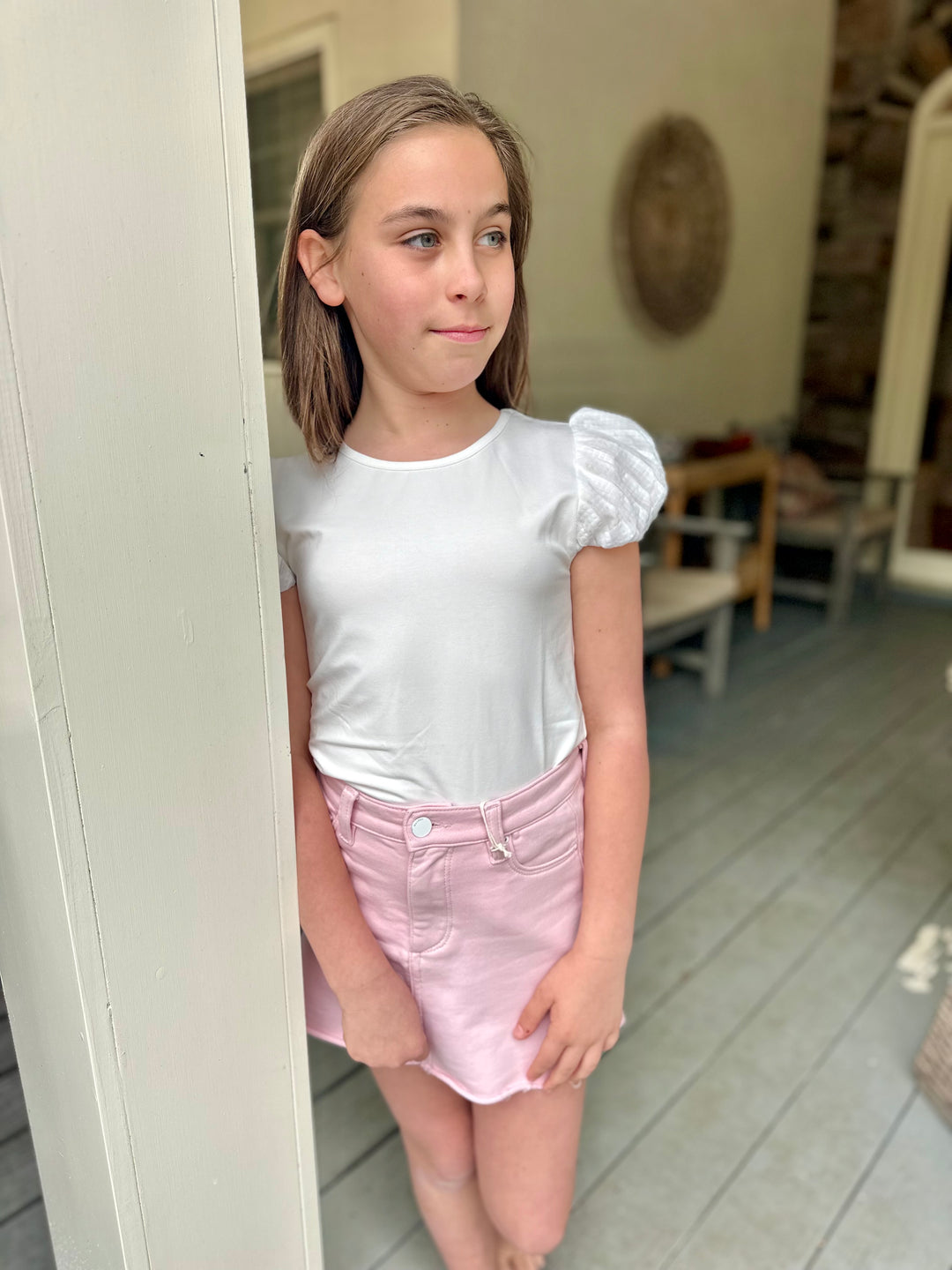 White Puff Sleeve Top