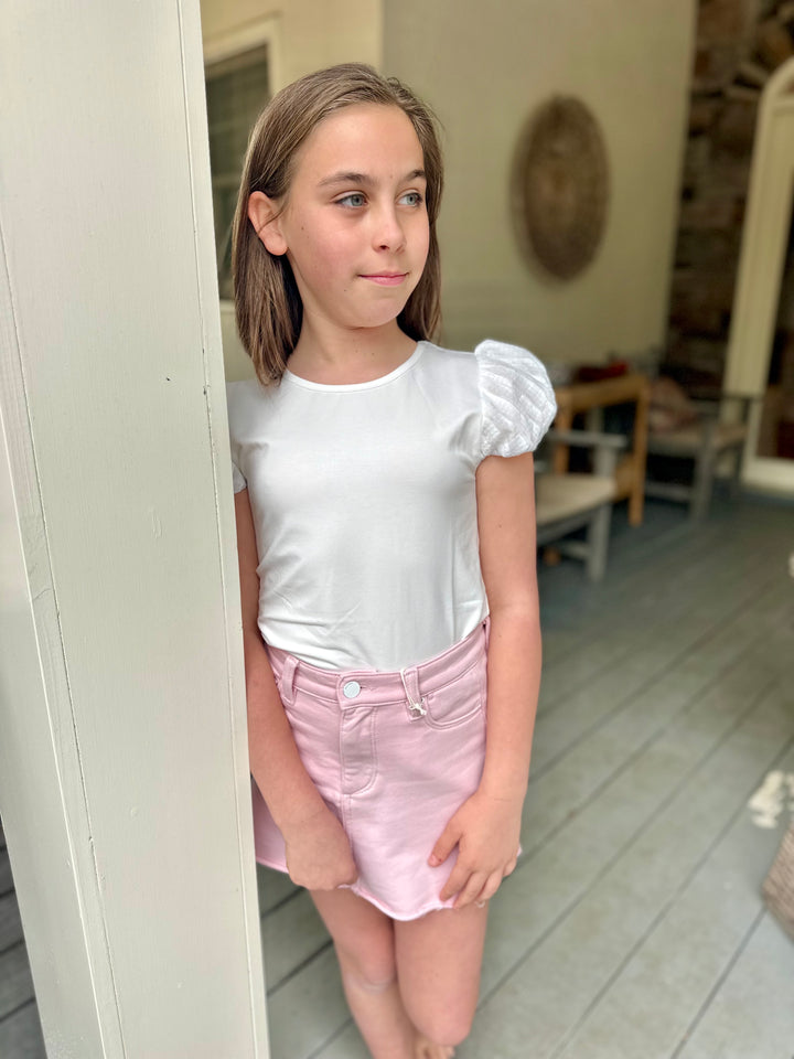 White Puff Sleeve Top