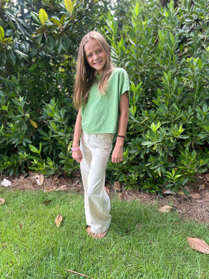 Cream Lily Wide Leg Jean