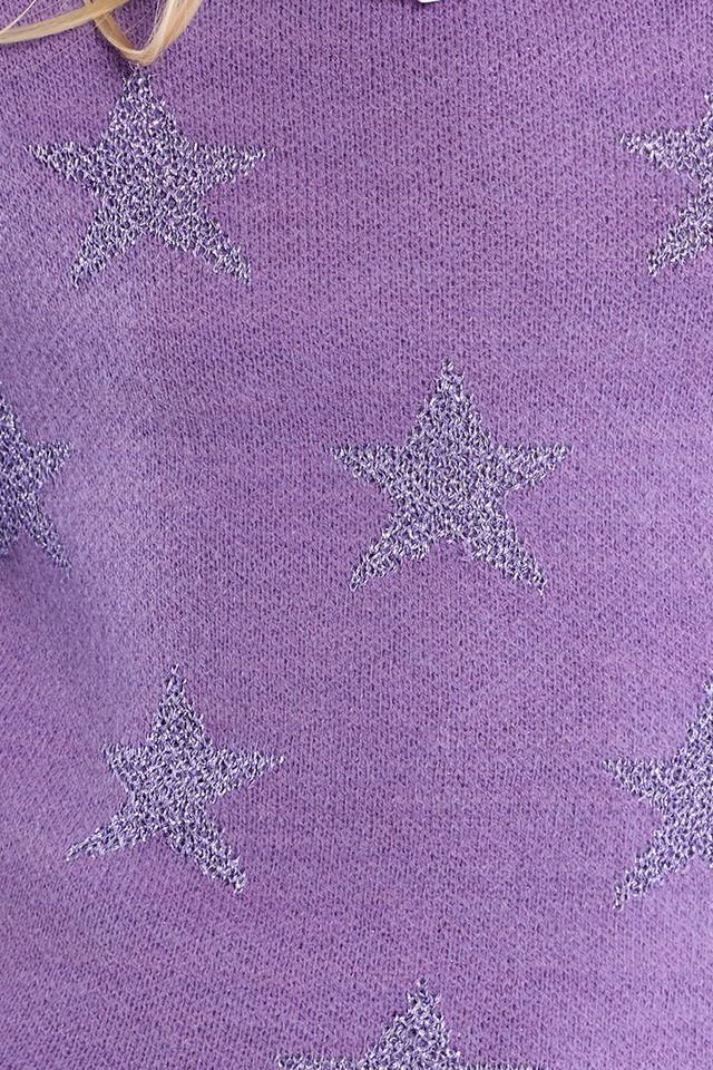 Purple Stars Knitted Sweater