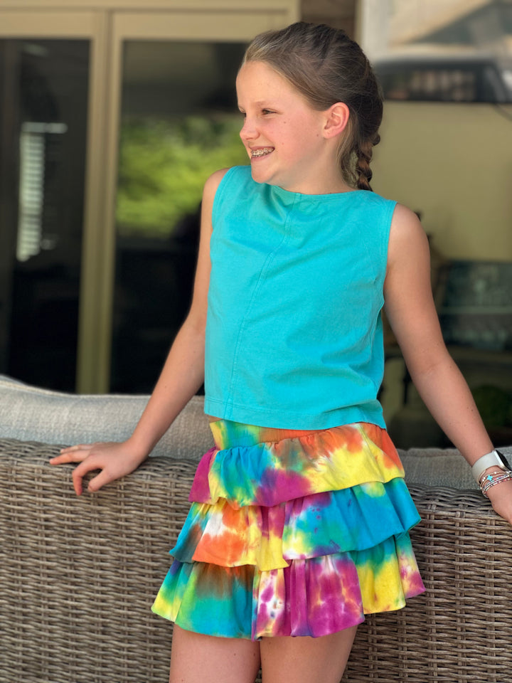 Aqua Split Back Top