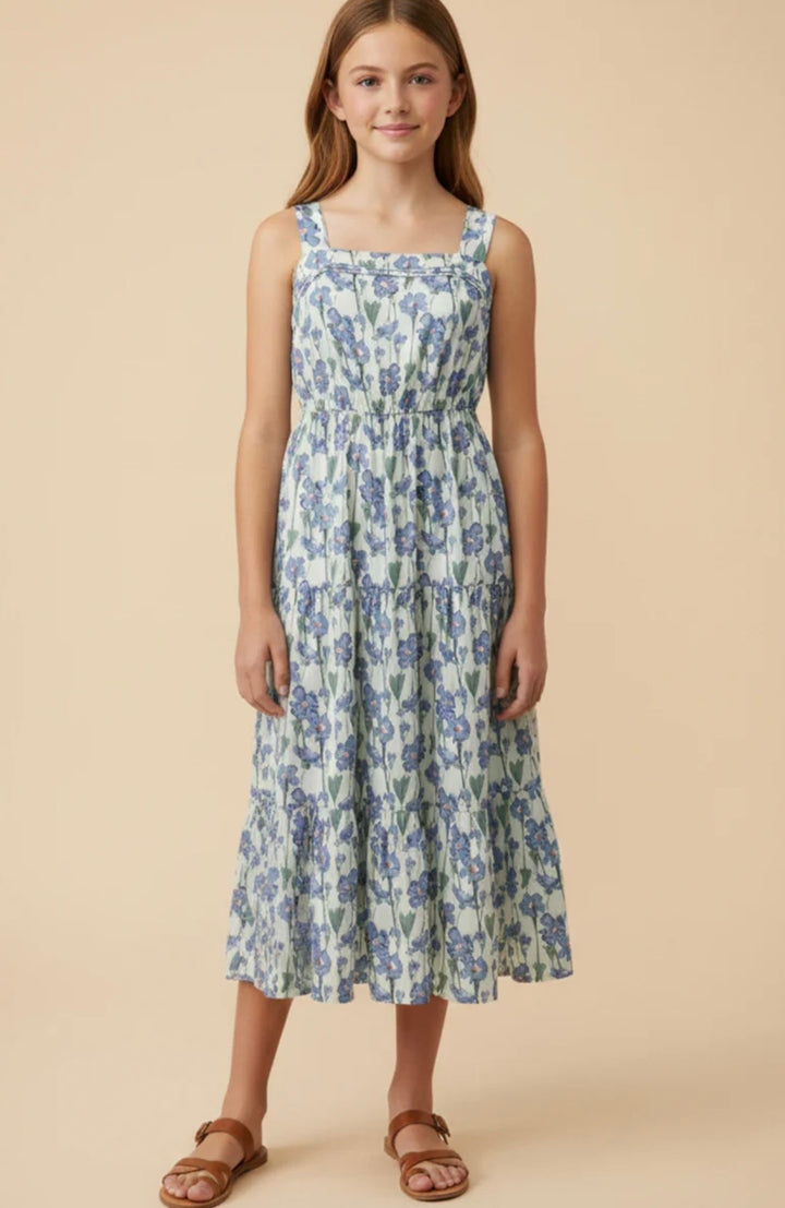 Floral Pleated Poplin Dress