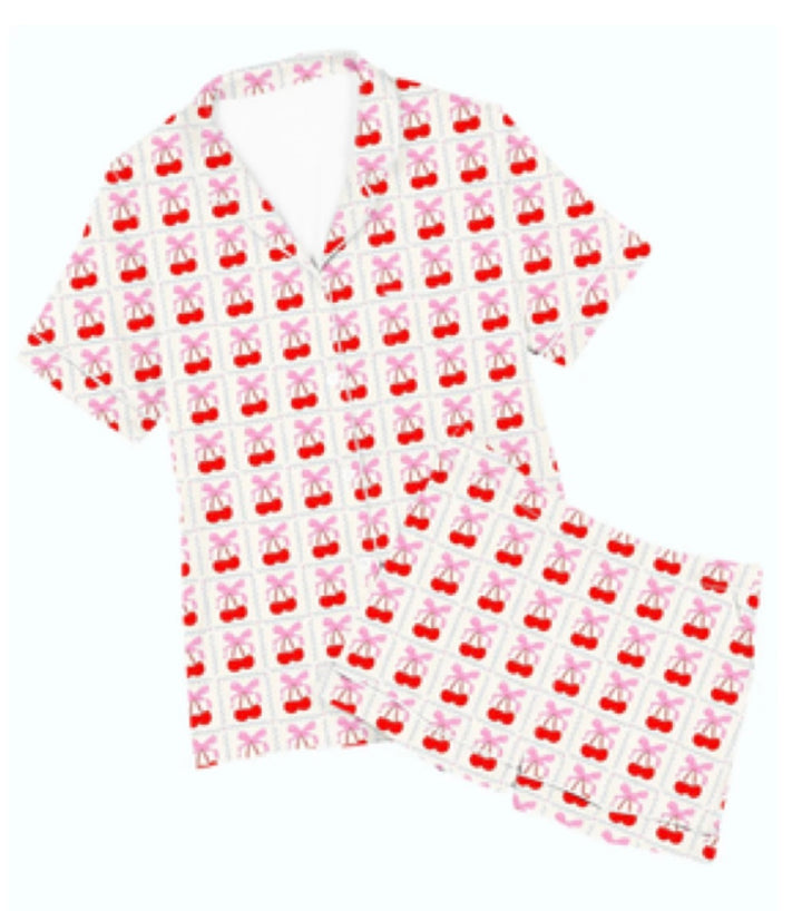 Cherry Silk Pajama Set