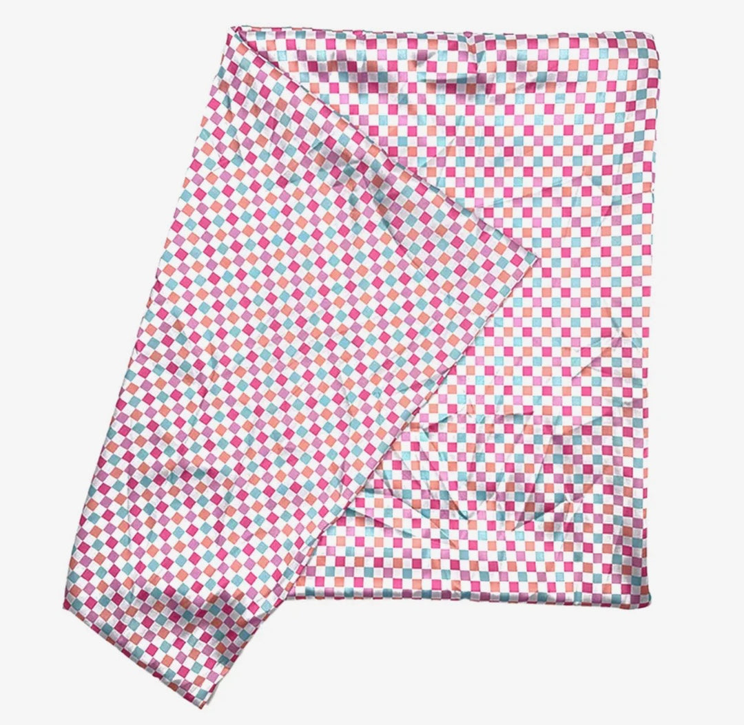 Colorful Check Satin Pillowcase