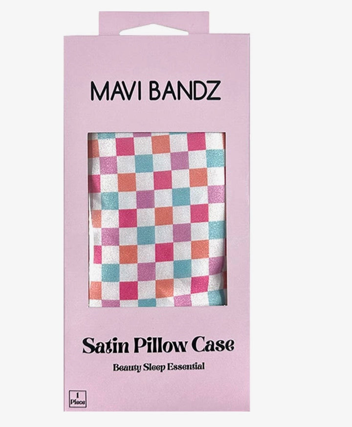 Colorful Check Satin Pillowcase