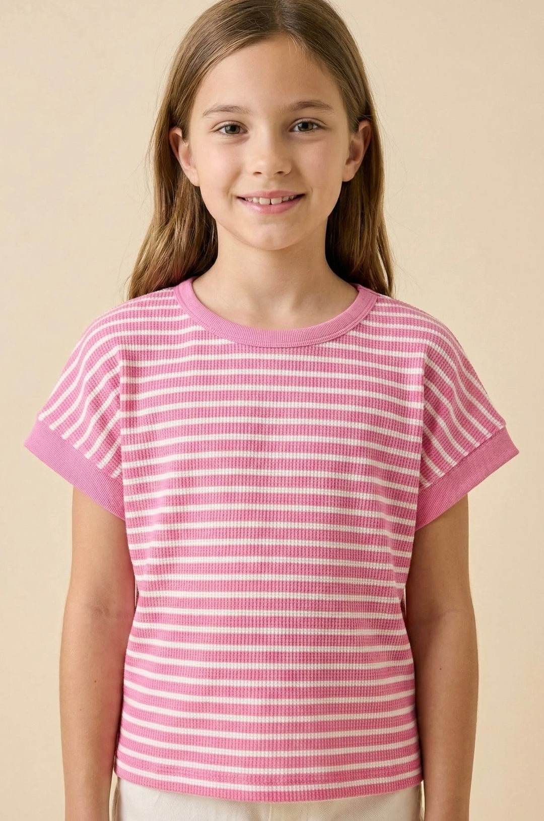 Pink Striped Slouchy Top