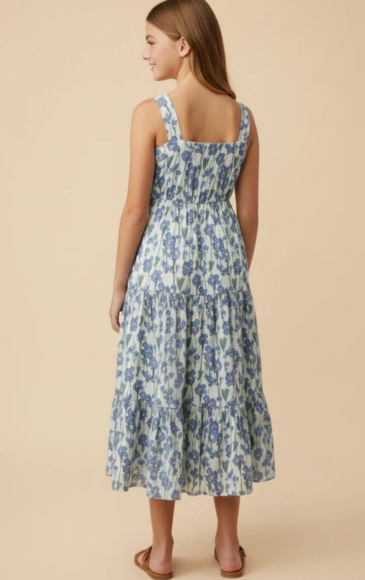 Floral Pleated Poplin Dress