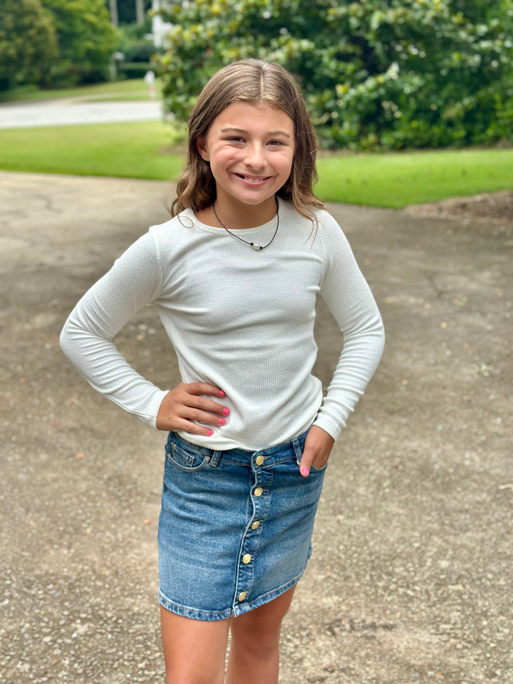 Jenny Button Down Denim Skirt