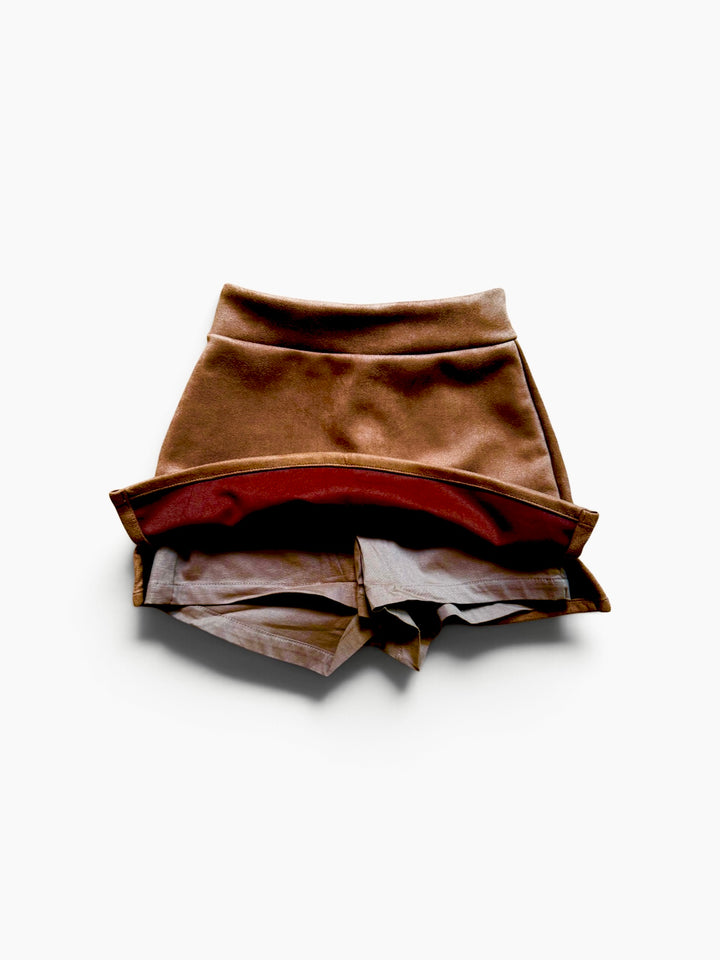 Camel Suede Skort
