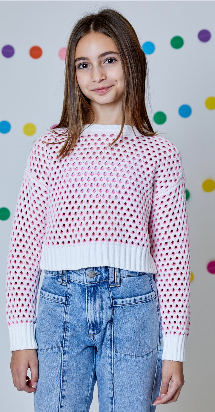 Light Pink/Cream Holey Sweater