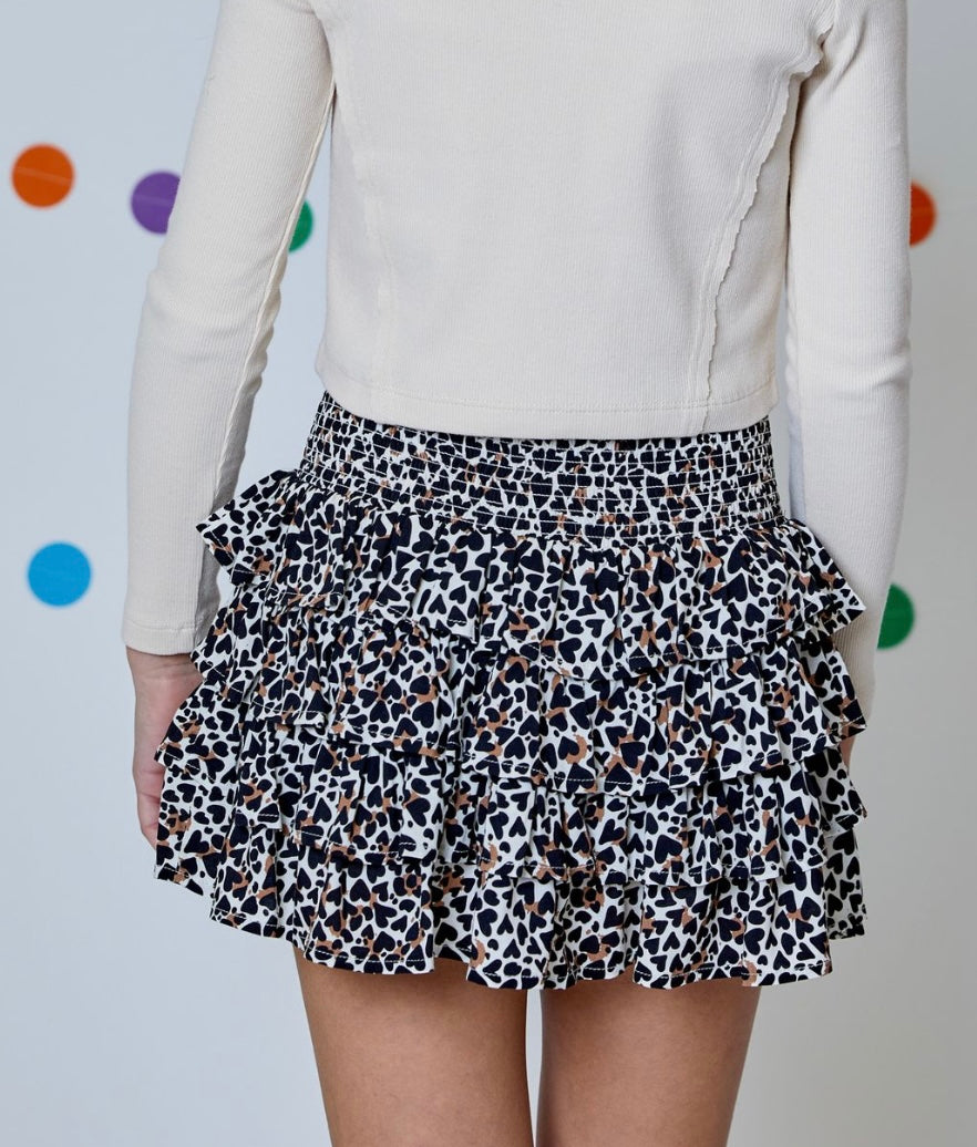 Black/Brown Heart Skort