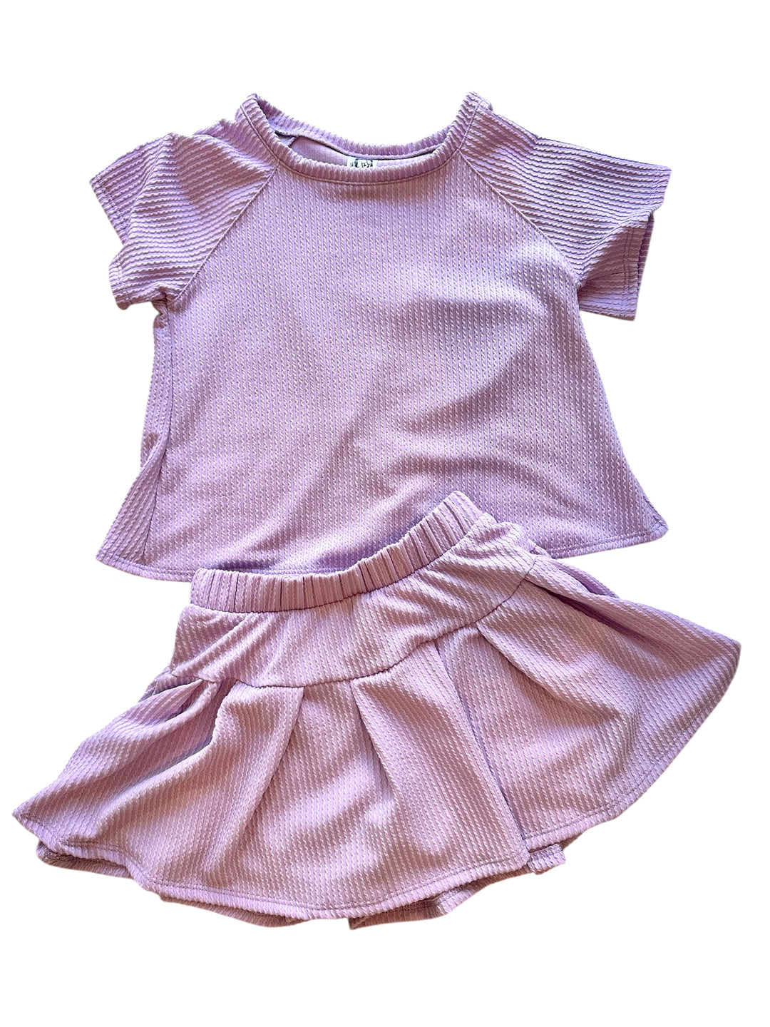 Lavender Wavy Ribbed Skort
