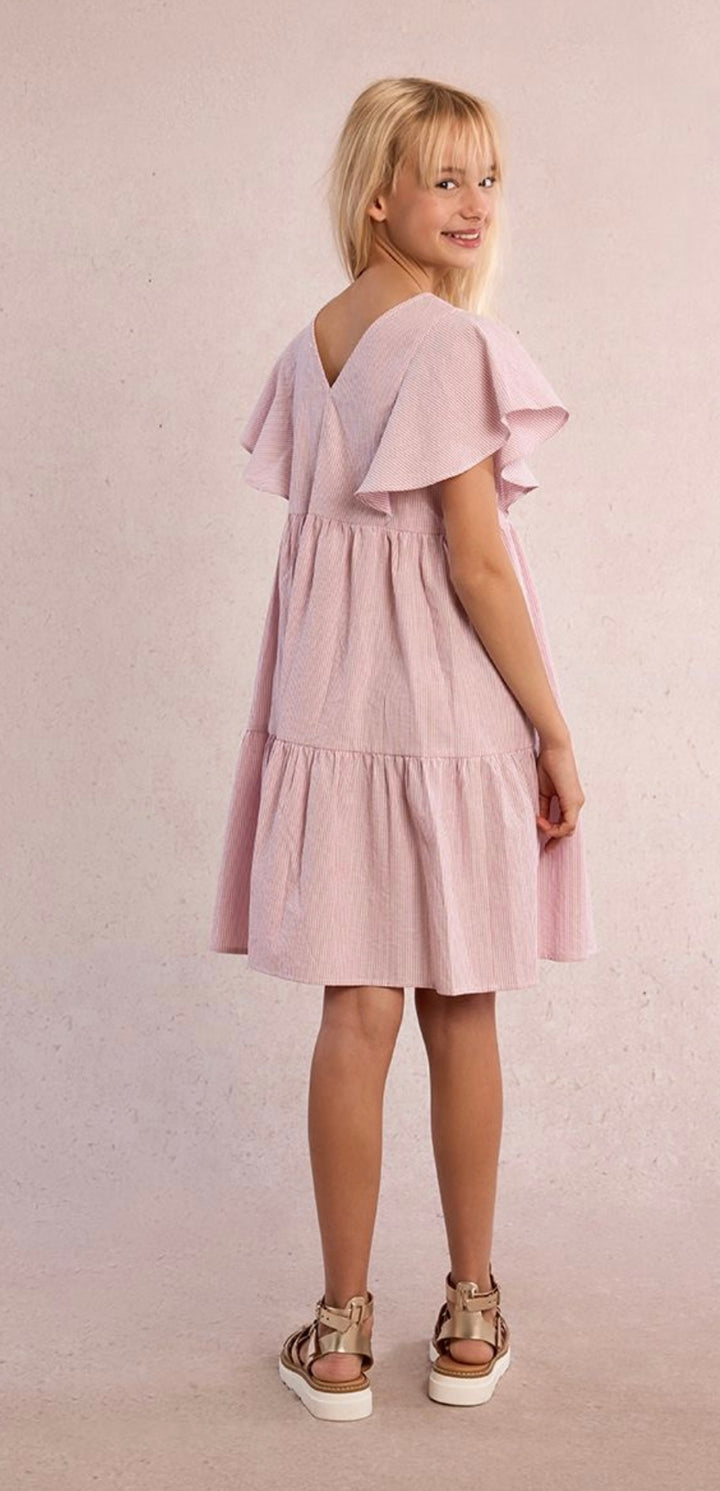 Pink Stripe Bell Sleeve Dress