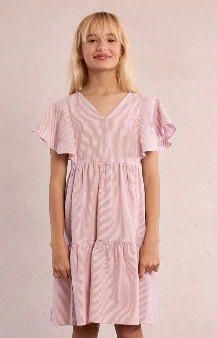 Pink Stripe Bell Sleeve Dress