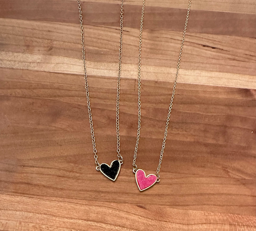 Heart Pendant Necklace- 2 Colors