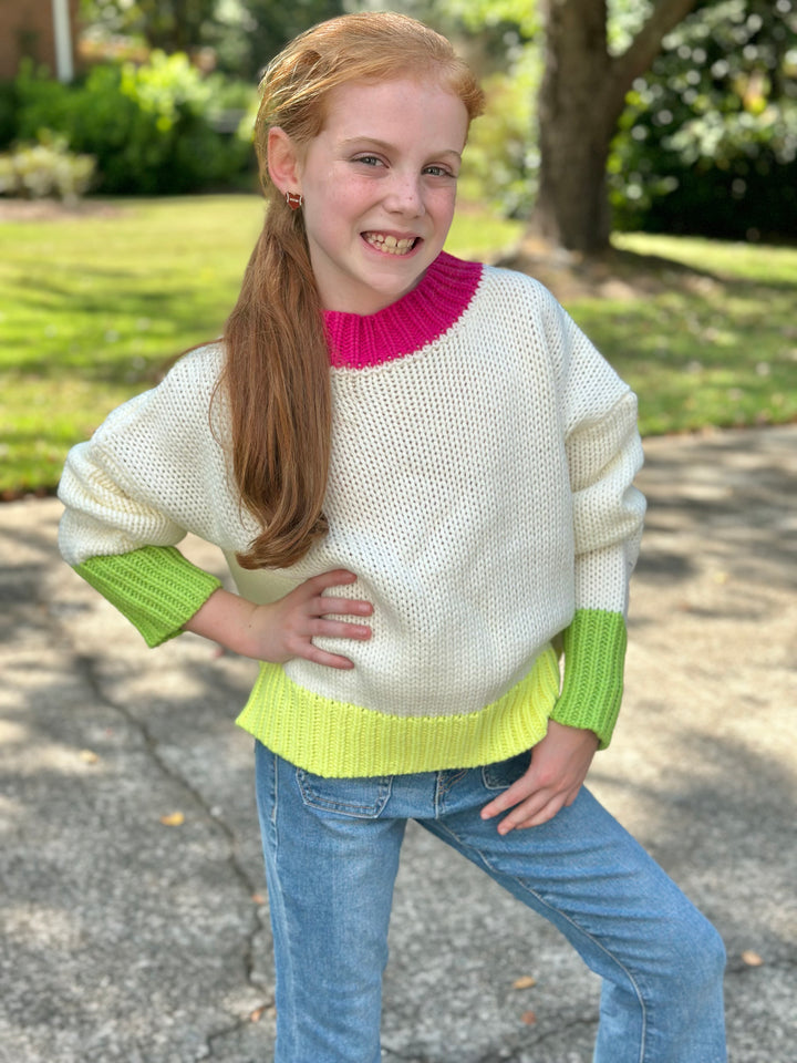 Colored Hem Sweater