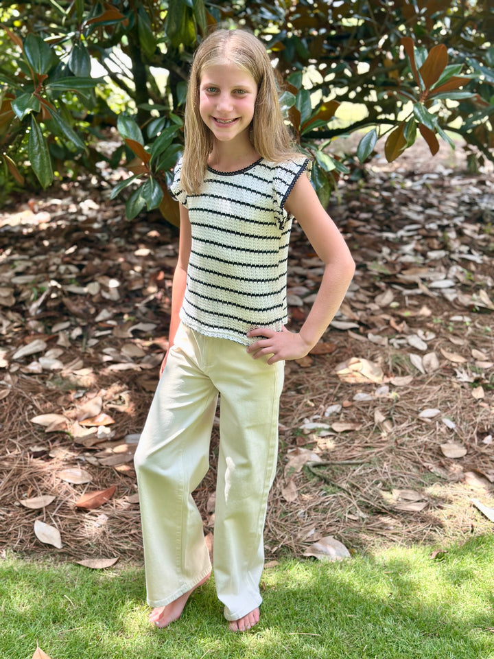 Lily Cream Wide Leg Jean