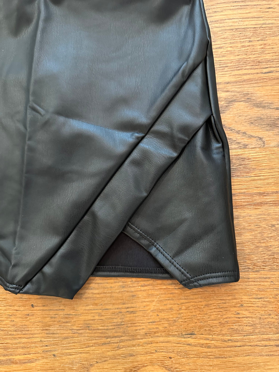 Black Leather Envelope Skirt
