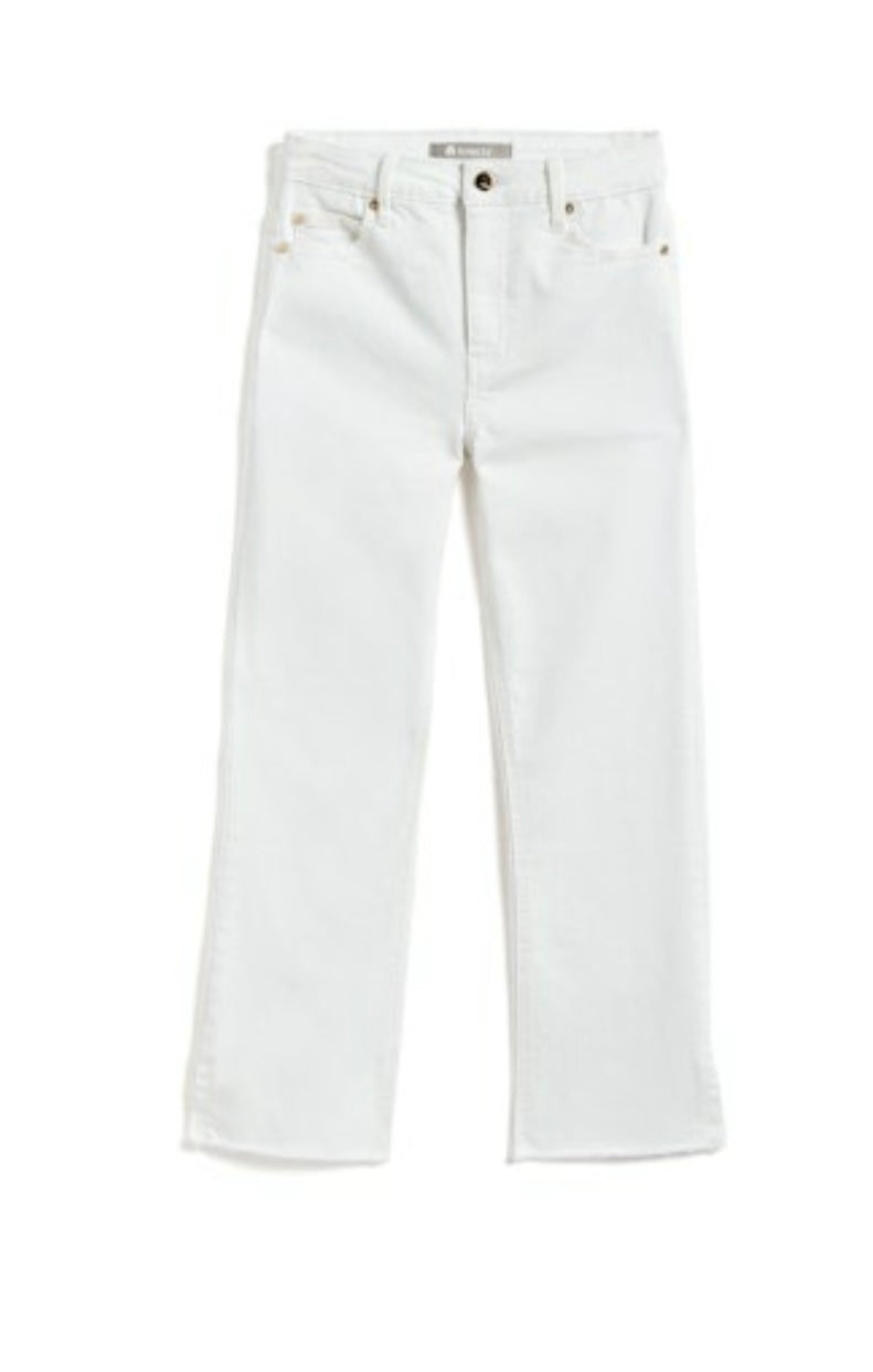 Tractr White High Rise Crop Flare