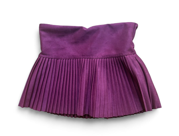 Maroon Suede Pleated Skort