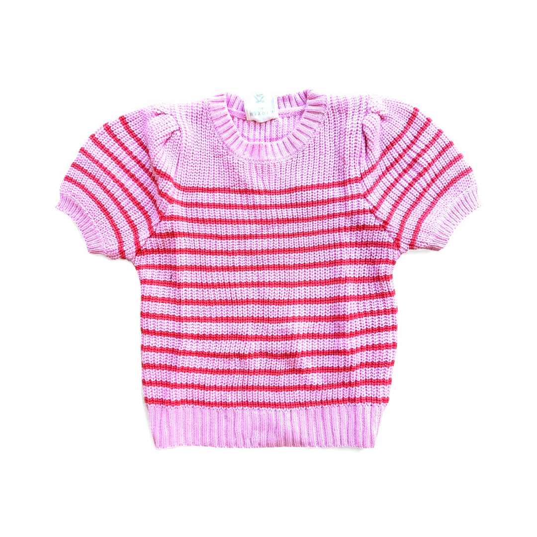 Pink Striped Sweater Top