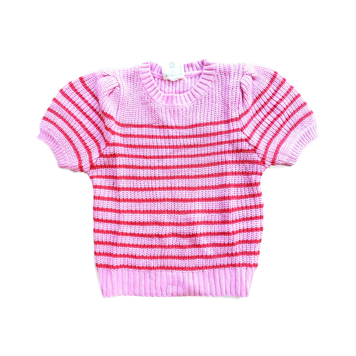 Pink Striped Sweater Top
