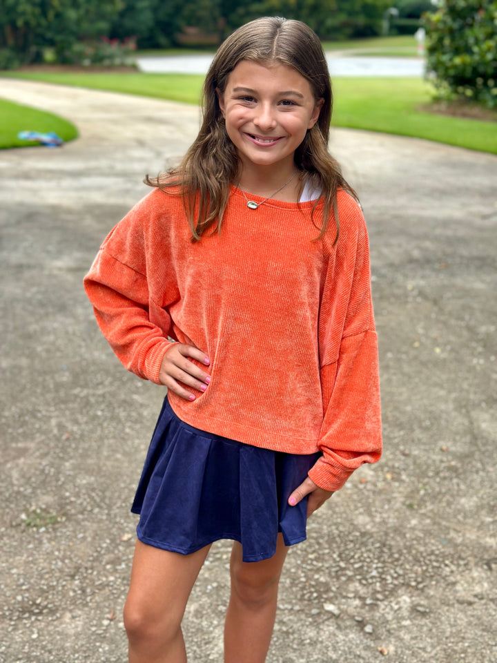Navy Micro Suede Skort
