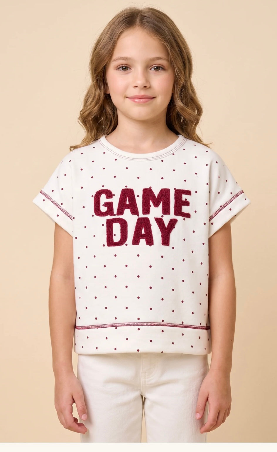 Red Dot Game Day Open Back Top