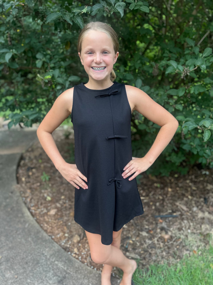 Sleeveless Ponte Ribbon Dress-2 COLORS!
