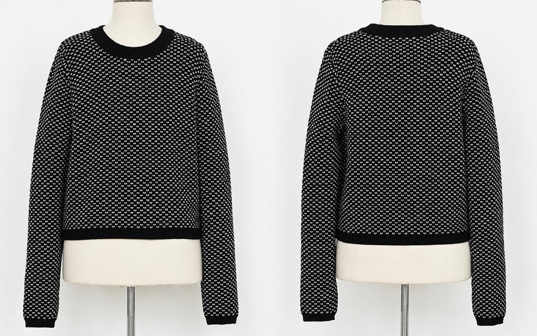 Black with White Knitted Sweater