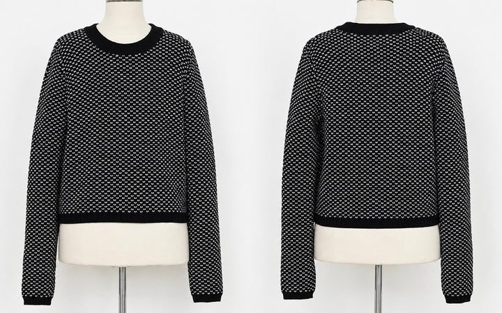 Black with White Knitted Sweater