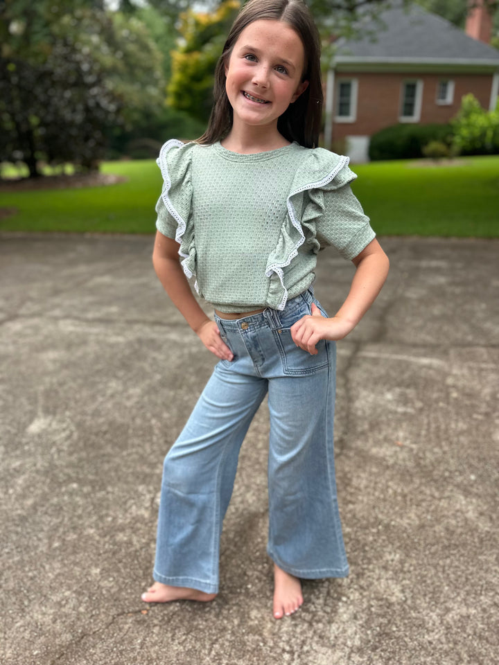 Utility Pocket Wide Leg Jean in Indigo