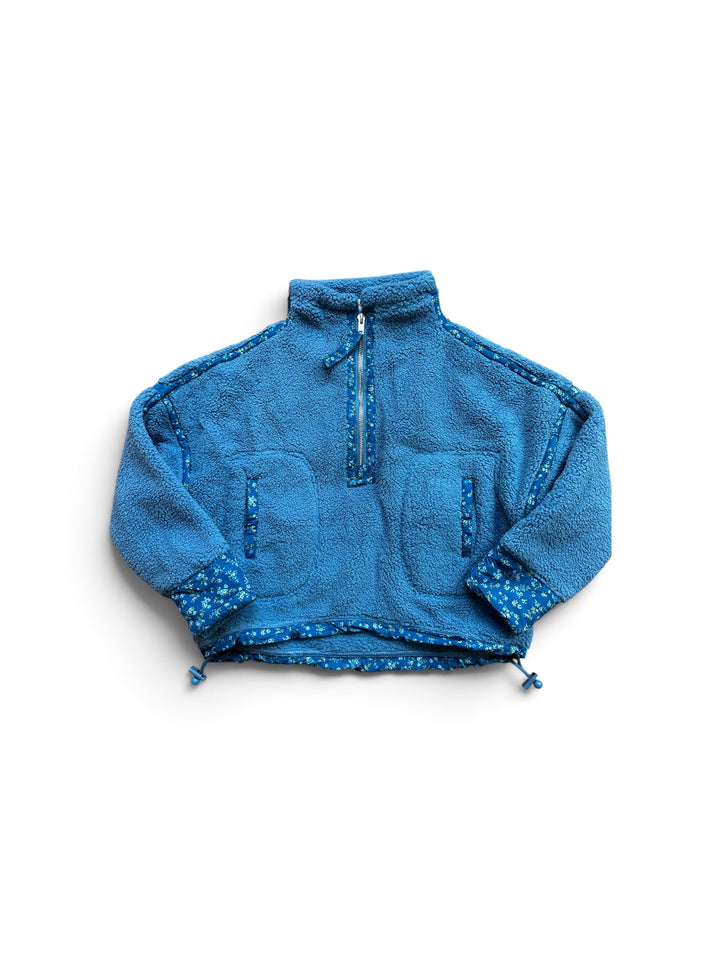 Blue Fleece with Flower Trim