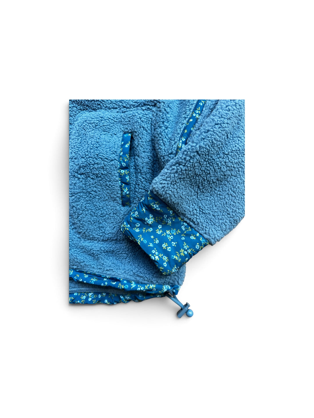 Blue Fleece with Flower Trim
