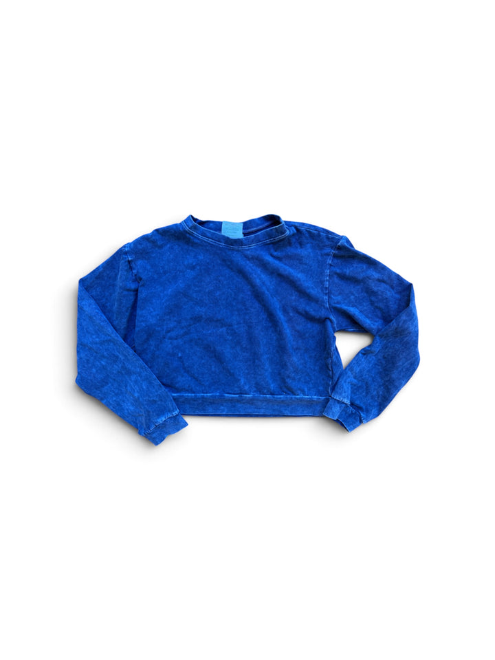 Blue Mineral Washed Long Sleeve top