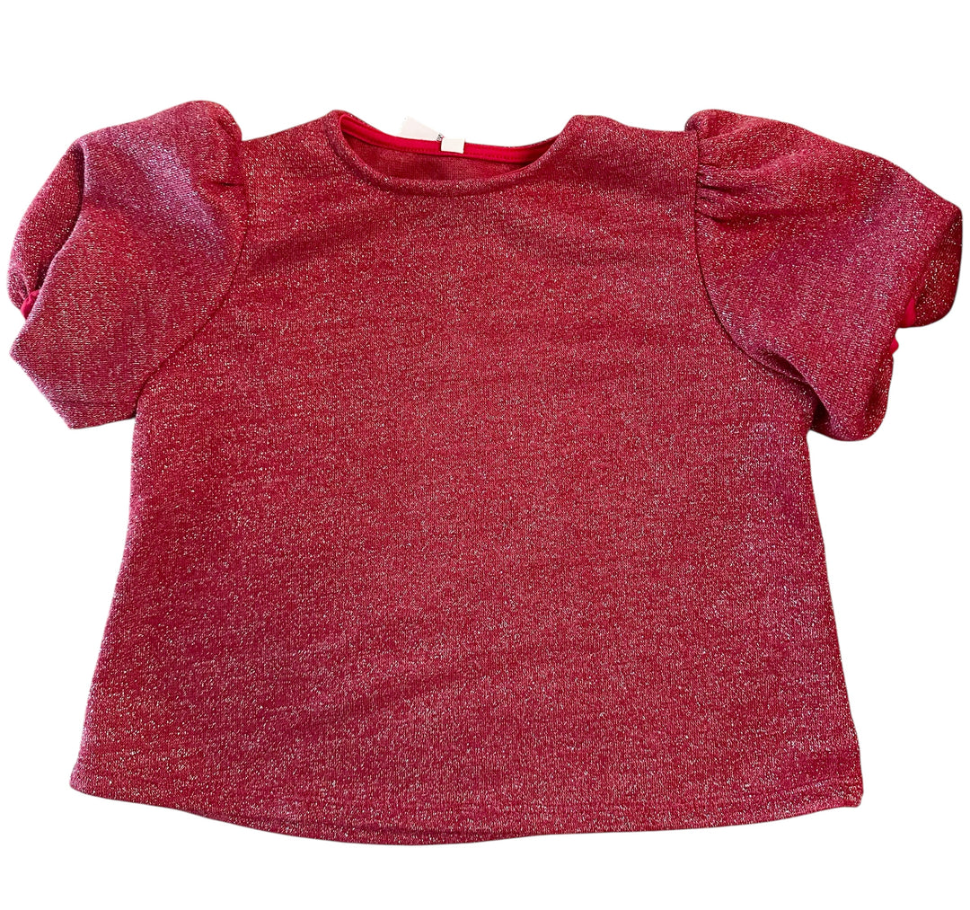 Mink Lurex Balloon Sleeve Top